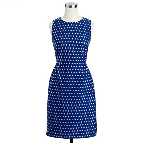 J. Crew Sparkle Polka Dot Dress in Blue and Silver - Picture 10 of 14